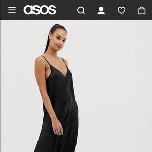 ASOS Black Satin Jumpsuit